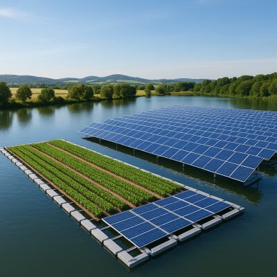 Floating- und Agri-Photovoltaik: Potenziale und Perspektiven - Floating-PV &amp; Agri-PV – Solarenergie doppelt nutzen auf Wasser und Acker