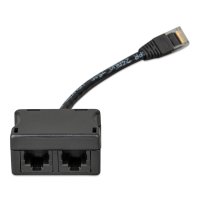 RJ45-splitter 1xRJ45 male/15cm cable/2xRJ45 female