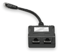 RJ45-splitter 1xRJ45 male/15cm cable/2xRJ45 female