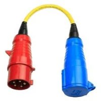 Adapter Cord 32A/3 to single ph.-CEE Plug 5P/CEE Coupling 3P