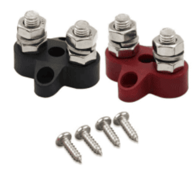 Dual Terminal Stud M8-linked set (1 red/1 black)